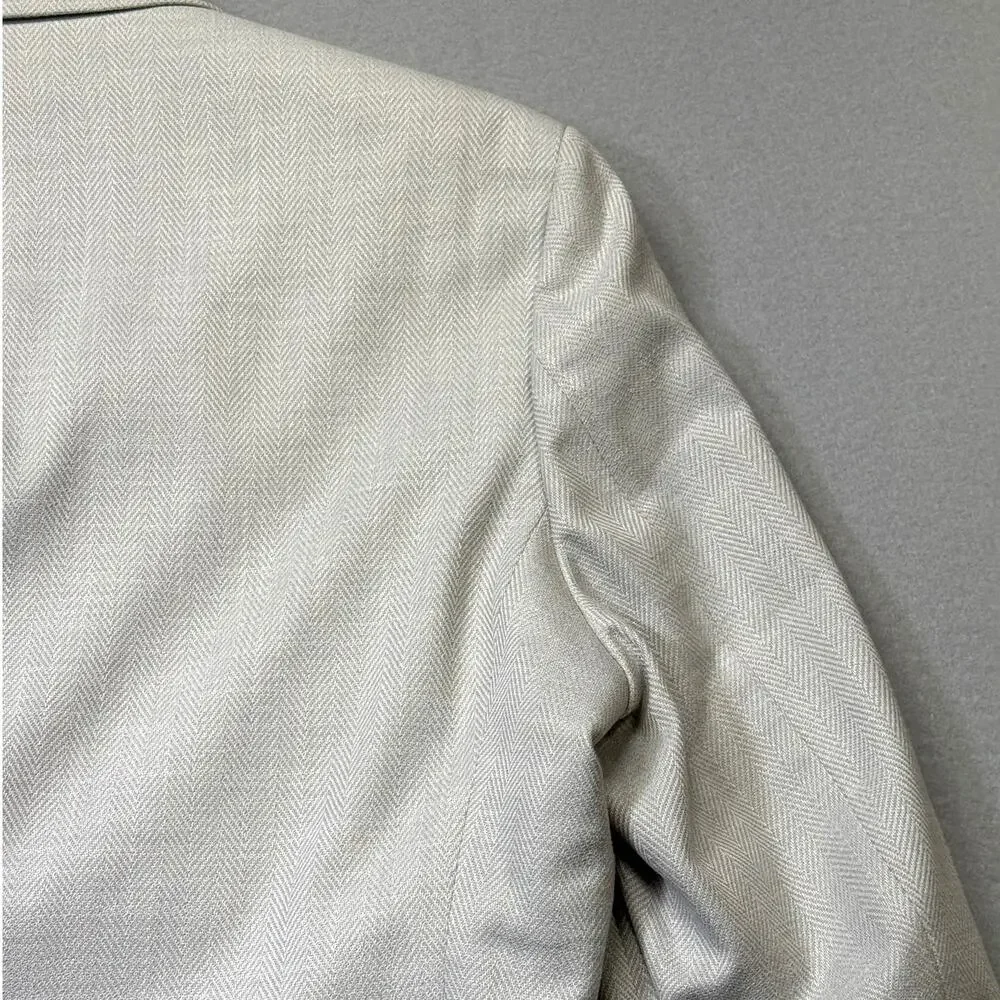 Michael Kors Men's Classic-Fit Herringbone Sport Coat Silver Grey 42R $375
